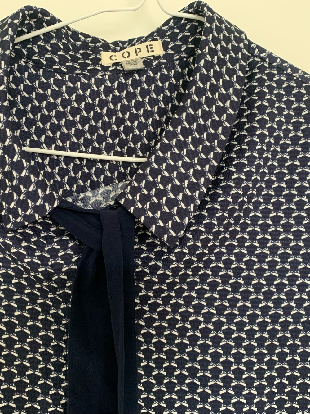 Navy Patterned Button-Up Shirt - Picture 2 of 5